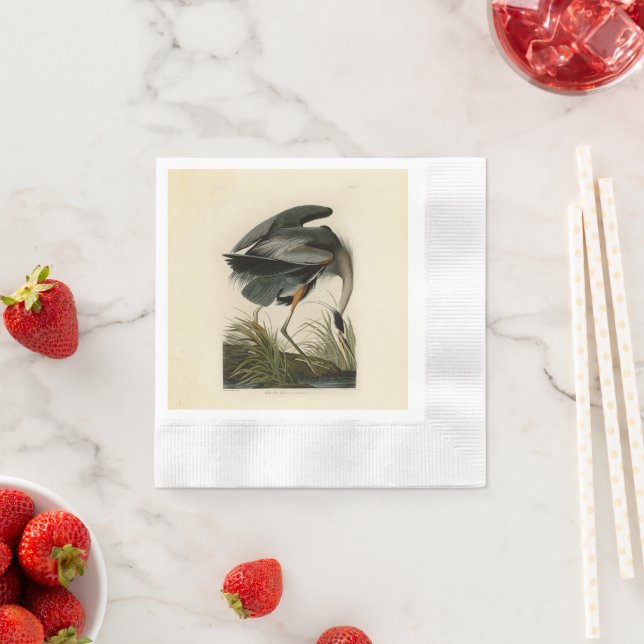 Audubon Great Blue Heron Marsh Bird Napkin (Insitu)