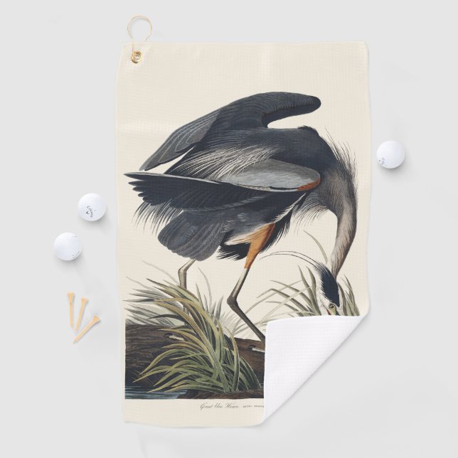 Audubon Great Blue Heron Wetland Majesty Golf Towel (InSitu)