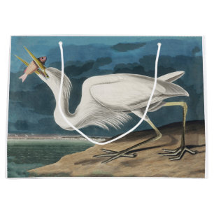 Audubon Great White Heron: Vintage Coastal Bird Large Gift Bag