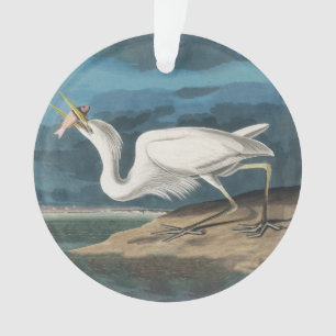 Audubon Great White Heron: Vintage Coastal Bird Ornament