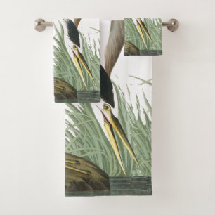 Audubon Heron Bird Wildlife Wetland Bath Towel Set