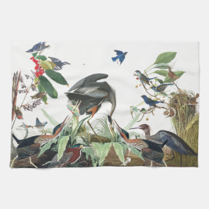 Audubon Herons Bluebird Birds Kitchen Towel