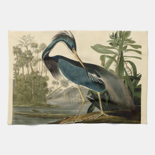 Audubon Louisiana Heron Birds America Art Tea Towel