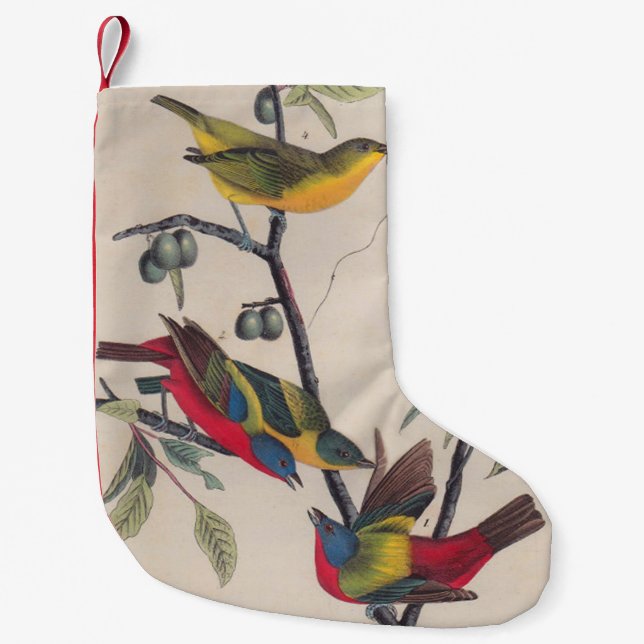 Audubon Painted Bunting Bird Wildlife Small Christmas Stocking (Front)