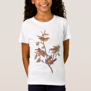 Audubon Painted Bunting Birds in Wild Plum Tree T-Shirt