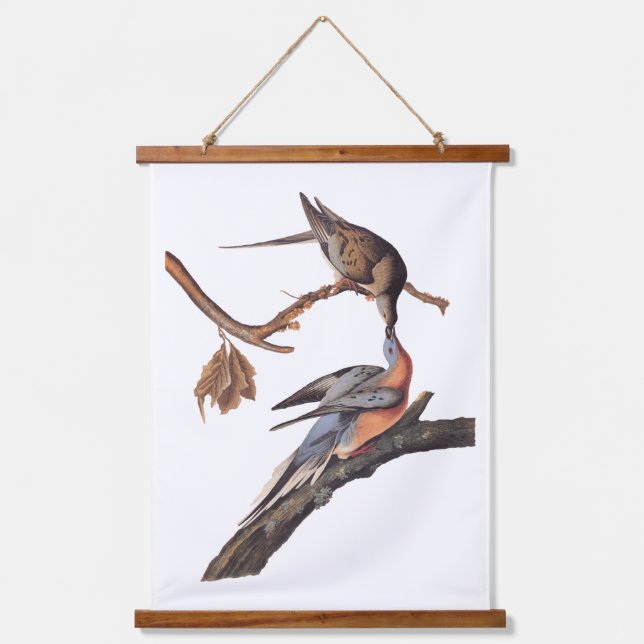 Audubon Pair of Kissing Passenger Pigeons Hanging Tapestry (Front)
