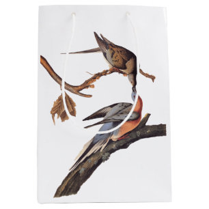Audubon Pair of Kissing Passenger Pigeons Medium Gift Bag