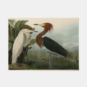 Audubon Purple Heron Reddish Egret Print: Bird Art Doormat