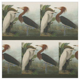 Audubon Purple Heron Reddish Egret Print: Bird Art Fabric
