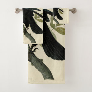Audubon Raven Bird Classic Artwork Bath Towel Set