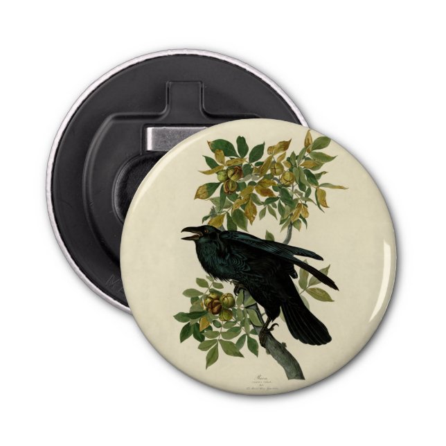 Audubon Raven Bird Classic Artwork Bottle Opener (Front)