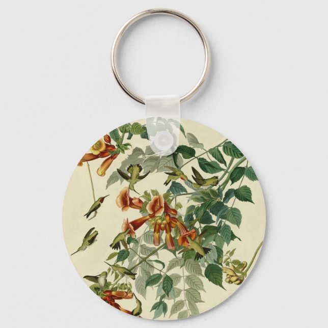 Audubon Ruby Throated Hummingbirds Key Ring (Front)