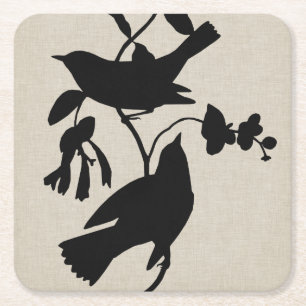 Audubon Silhouette IV Square Paper Coaster