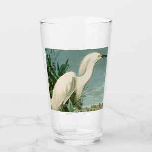 Audubon Snowy Heron White Egret Bird Birding Glass