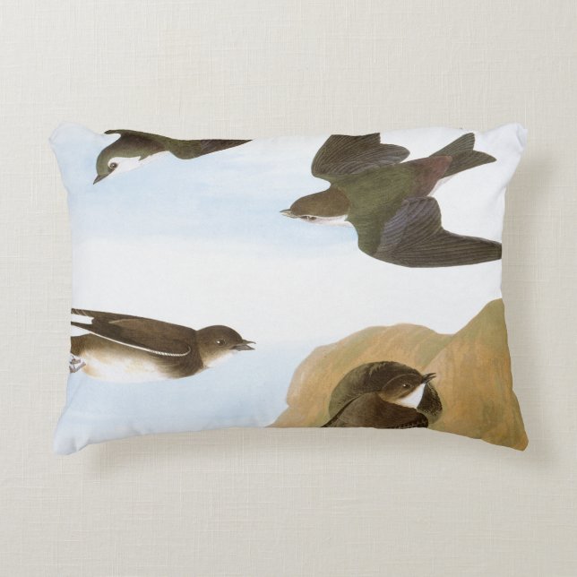 Audubon: Swallows Decorative Cushion (Front)