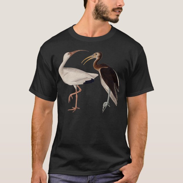 Audubon White Ibis Bird Wildlife T-Shirt (Front)