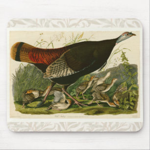 Audubon Wild Turkey Vintage Birds of America Mouse Pad
