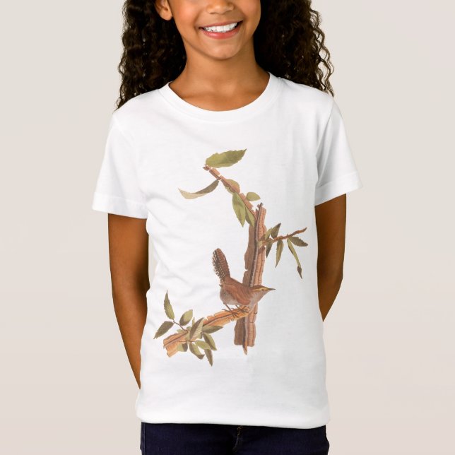 Audubon's Bewick's Long Tailed Wren Song Bird T-Shirt (Front)