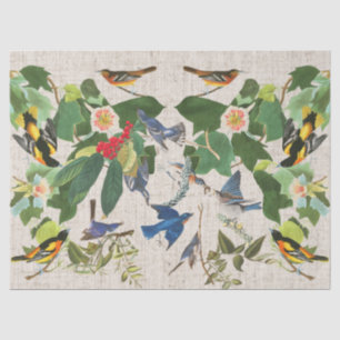 Audubons Birds Wildlife Animal Floral Tissue Paper