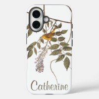 Audubon's Blue Eyed Yellow Warbler on Wisteria