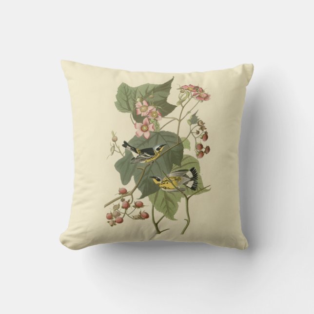 Audubon's Magnolia Warbler Cushion (Front)