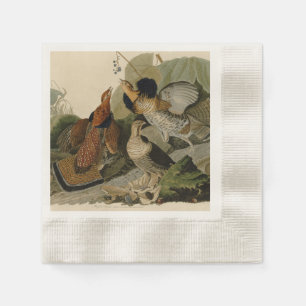 Audubon's Painting of a trio of Ruffed Grouse Napkin