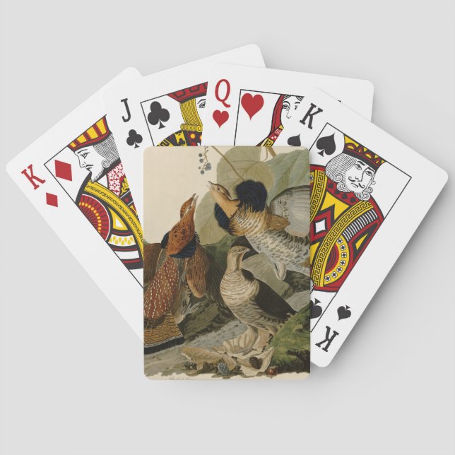 Audubon's Painting of a trio of Ruffed Grouse Playing Cards (Back)