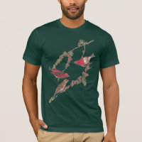 Audubon's Purple Finch Red Birds on Black Larch