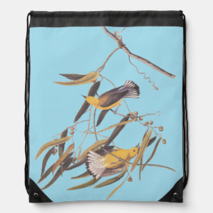 Audubon's Yellow Prothonotary Warbler Bird Pair Drawstring Bag