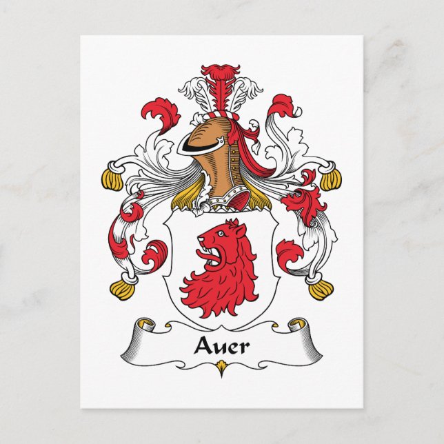 Auer Family Crest Postcard (Front)