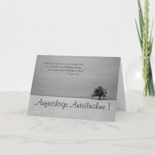 Aufrichtige Anteilnahme - mit Spruch aus der Bibel Card (Front)