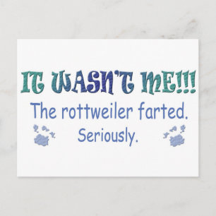 aug315fartRottweiler.jpg Postcard
