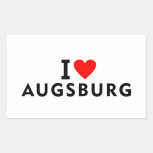 Augsburg Germany love city heart like travel Rectangular Sticker