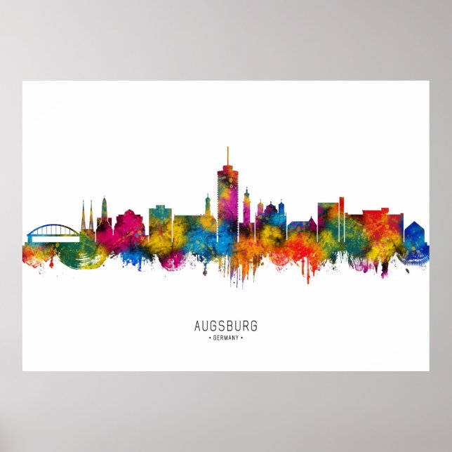 Augsburg Germany Skyline Poster (Front)