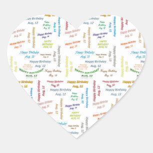 August, 12 Birthday Sticker