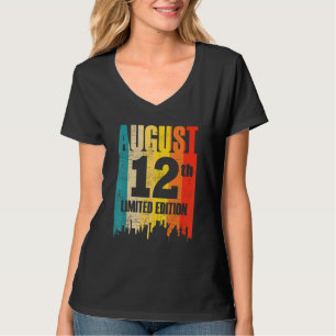 August 12 Limited Edition Month 8 12th Day Retro V T-Shirt