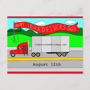 August 12th is National Truck Drivers Day Postcard
