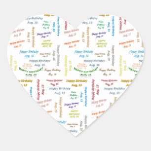 August, 15 Birthday Sticker
