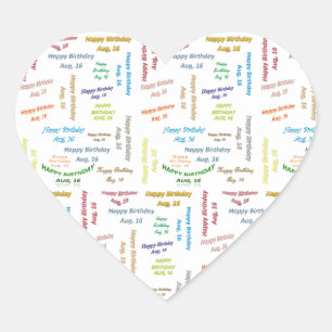 August, 16 Birthday Sticker