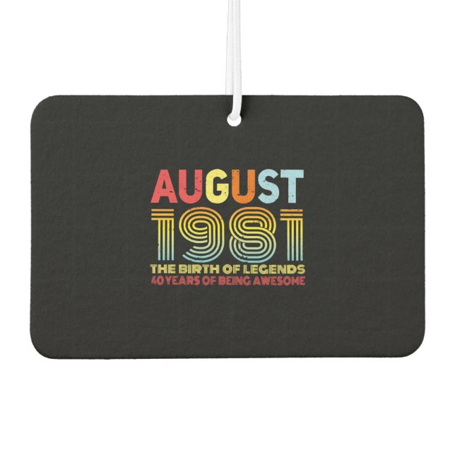 August 1981 Gift Idea Car Air Freshener (Front)