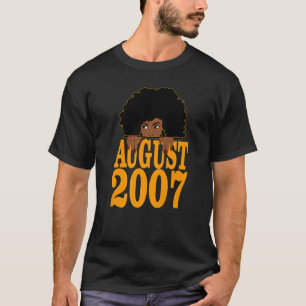 August 2007 15th Birthday 15 Years Old Black Women T-Shirt