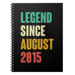 August 2015 7th Birthday 7 Years Old Bday Gift Bo Notebook