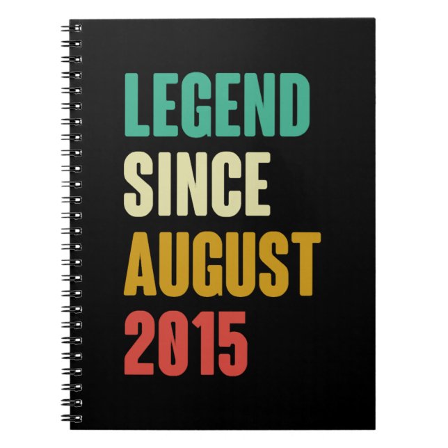 August 2015 7th Birthday 7 Years Old Bday Gift Bo Notebook (Front)