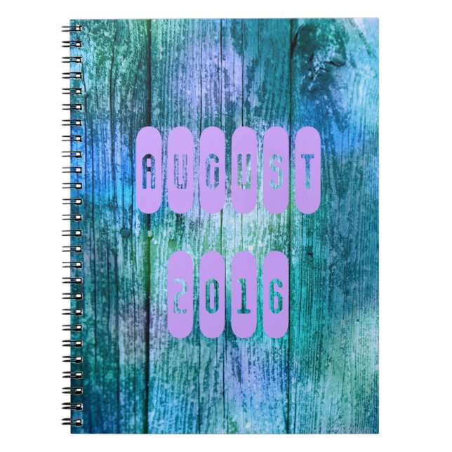 August 2016 Purple Turquoise Month Notebook (Front)