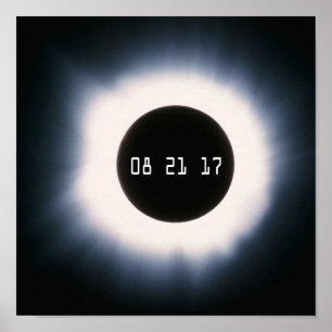 August 2017 Total Solar Eclipse in Black and White Poster