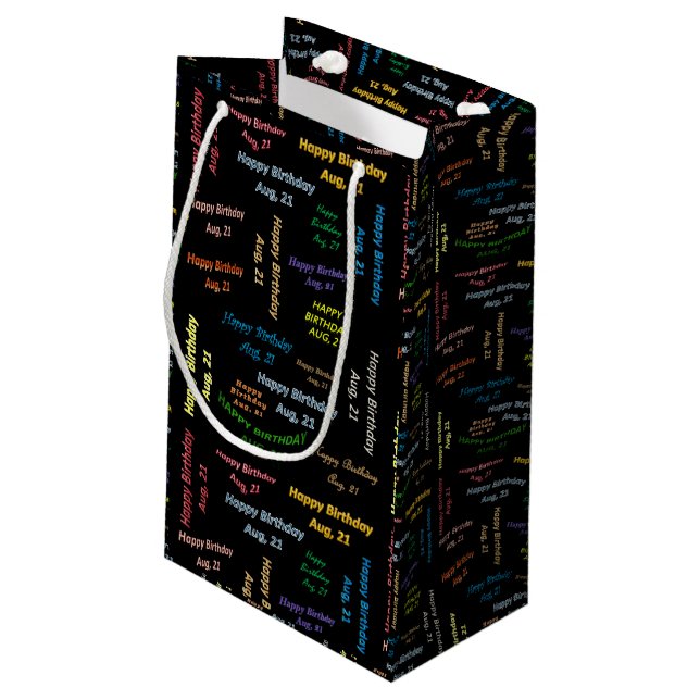 August, 21 Birthday Gift Bag (Back Angled)
