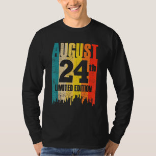 August 24 Limited Edition Month 8 24th Day Retro V T-Shirt