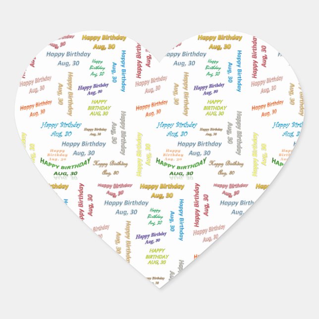 August, 30 Birthday Sticker (Front)