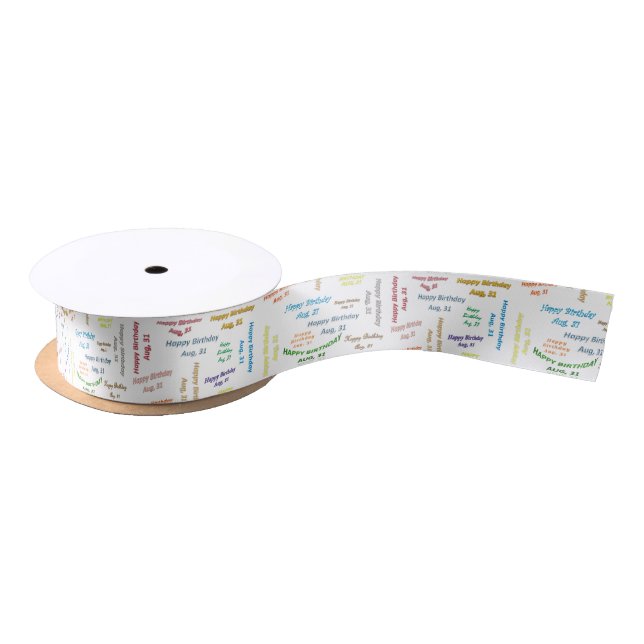 August, 31 Birthday Ribbon Satin Ribbon (Spool)