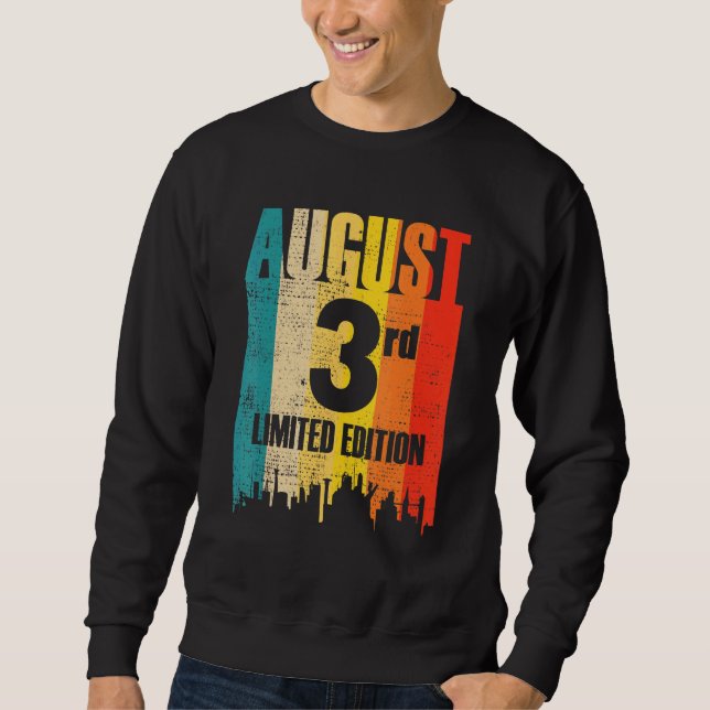 August 3 Limited Edition Month 8 3rd Day Retro Vin Sweatshirt (Front)